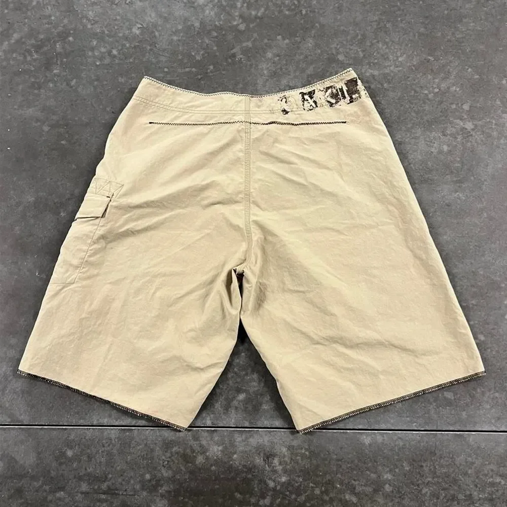 Oakley Cyber Tech Vintage Y2K Beige Cargo Board Shorts